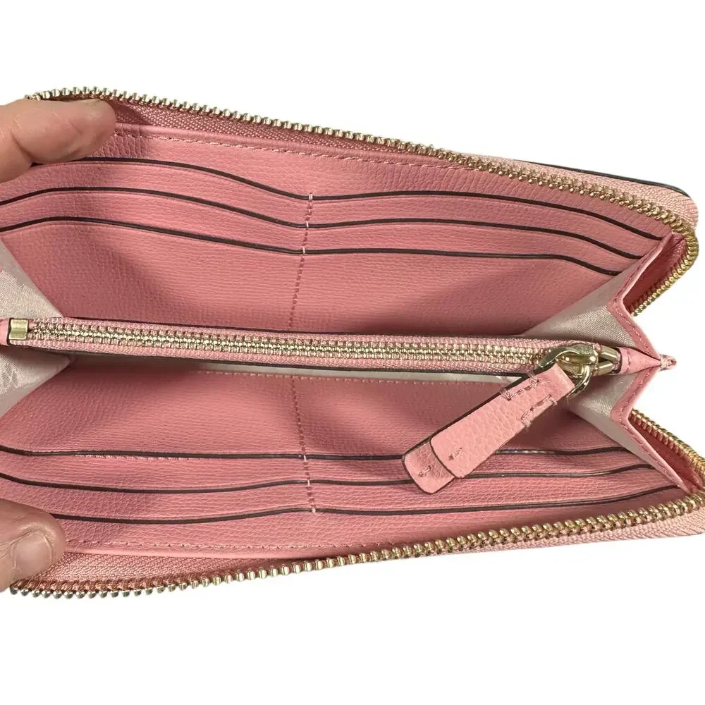 Kate Spade New York Pink Leather Zip Around Wallet